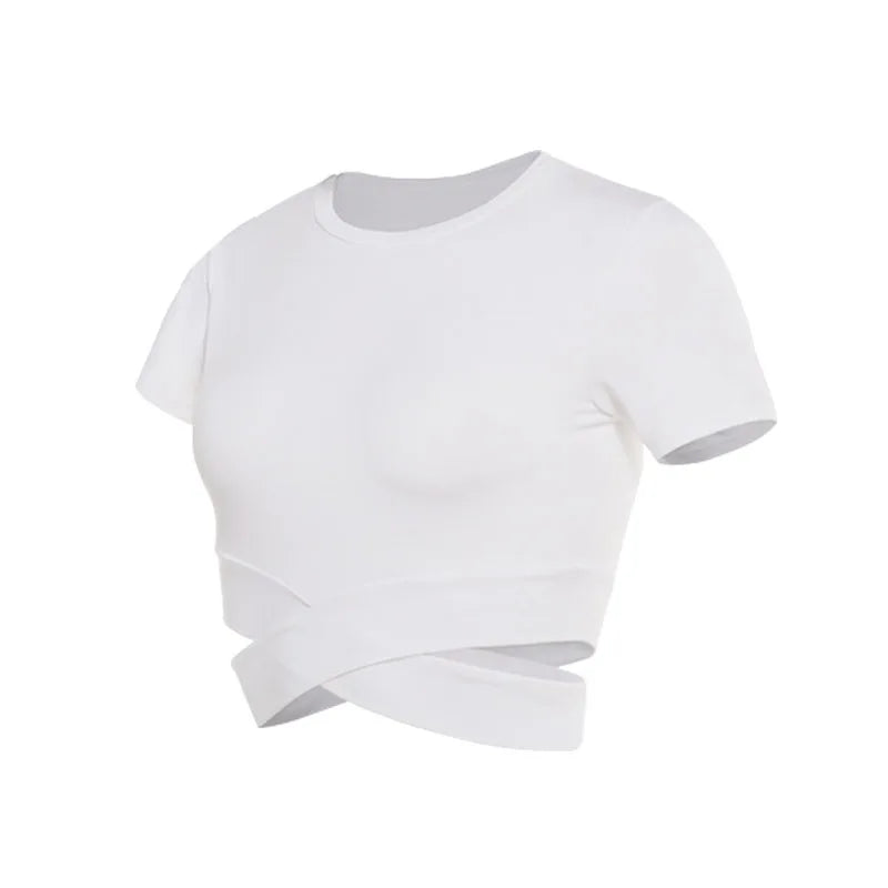 Women's Fitness T-shirts 2024 Clothing Gym Shirt Female Seamless Yoga Top Sportswear Crop Tops Sports Wear For Women T-shirt