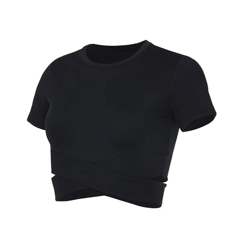 Women's Fitness T-shirts 2024 Clothing Gym Shirt Female Seamless Yoga Top Sportswear Crop Tops Sports Wear For Women T-shirt