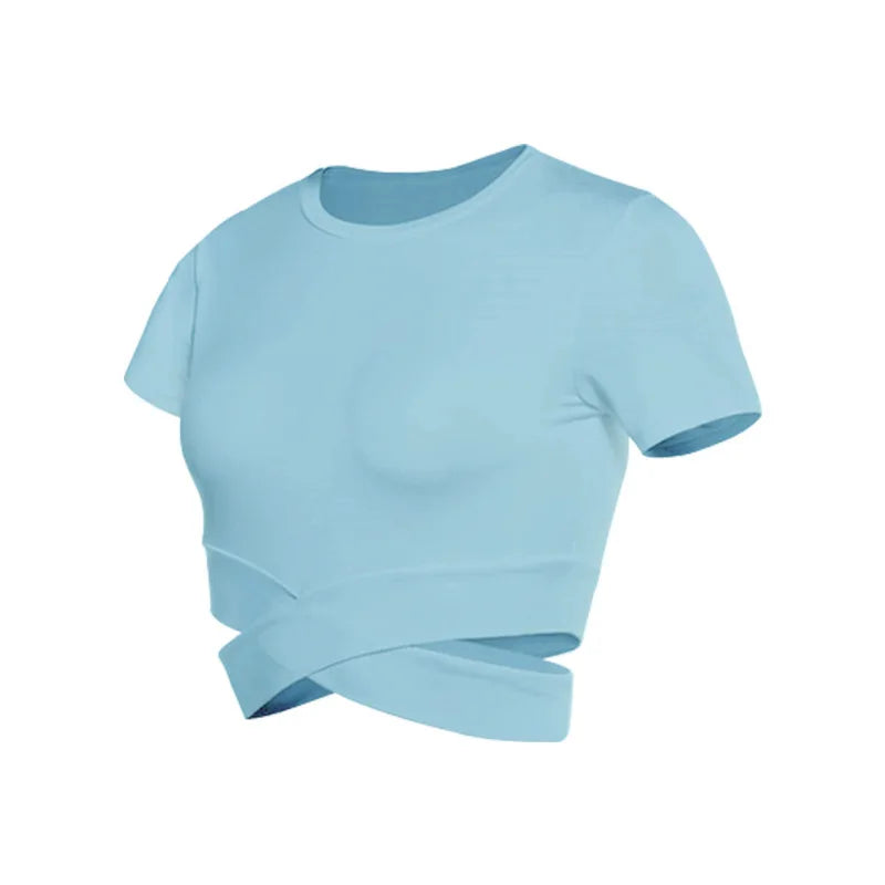 Women's Fitness T-shirts 2024 Clothing Gym Shirt Female Seamless Yoga Top Sportswear Crop Tops Sports Wear For Women T-shirt