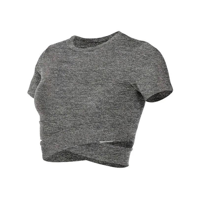 Women's Fitness T-shirts 2024 Clothing Gym Shirt Female Seamless Yoga Top Sportswear Crop Tops Sports Wear For Women T-shirt