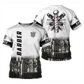 Barber Shop T Shirt For Men Hairdresser Graphic T-shirt 3D Printed Short Sleeves Work Wear Tops Summer Oversized Tee Shirts