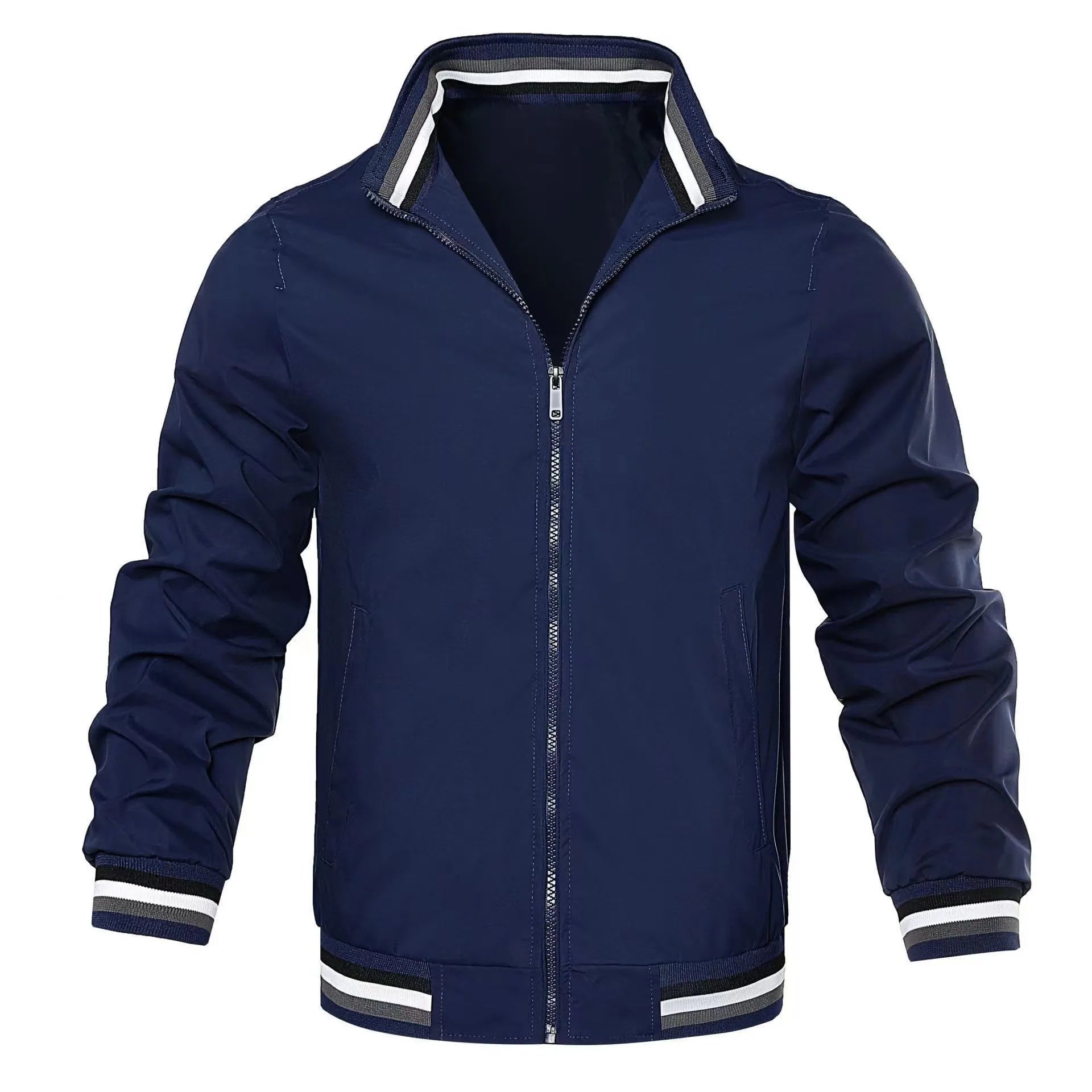 Casual Jackets for Men's Standing Collars for Spring and Autumn All-match Sports Solid Color Jackets for Cross-border Foreign