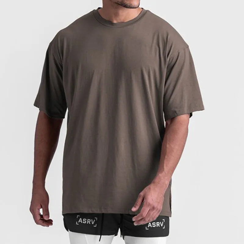 Men's Gym T-Shirt Quick Dry Breathable Splicing Patchwork Slim Fit Techwear Bodybuilding Fitness Training Sportswear Activewear