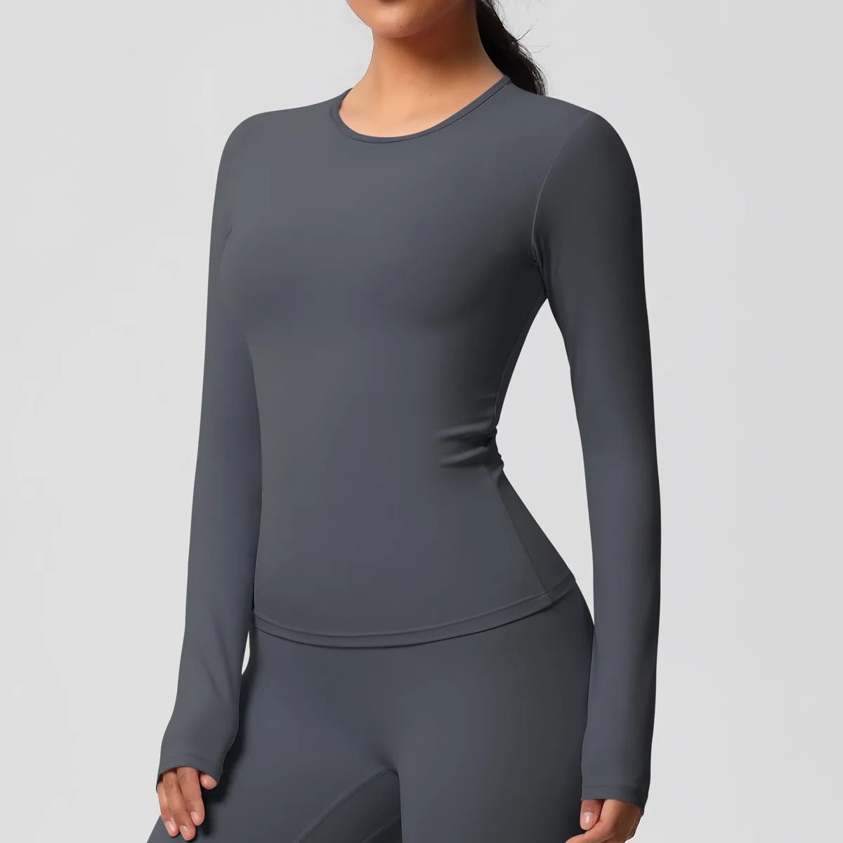 Women Yoga Shirts Long Sleeve Gym Sports Top Workout Running T-Shirts Exposed Navel Quick Dry Slim Fit Crop Top Women Tracksuits