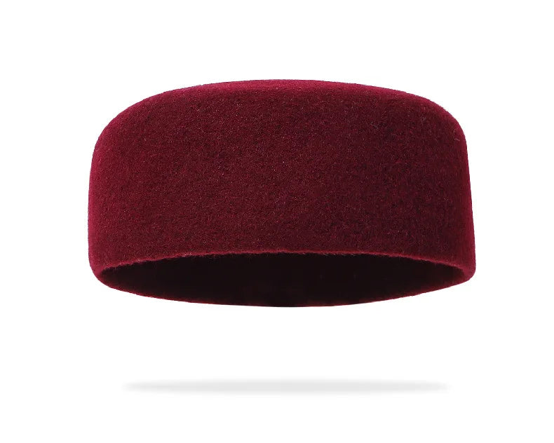 Muslim Hats for Men Red Black Berets Real Wool Elegant Headwear Islamic Hijabs Dancing Party Outdoor Prayer Caps African Hat