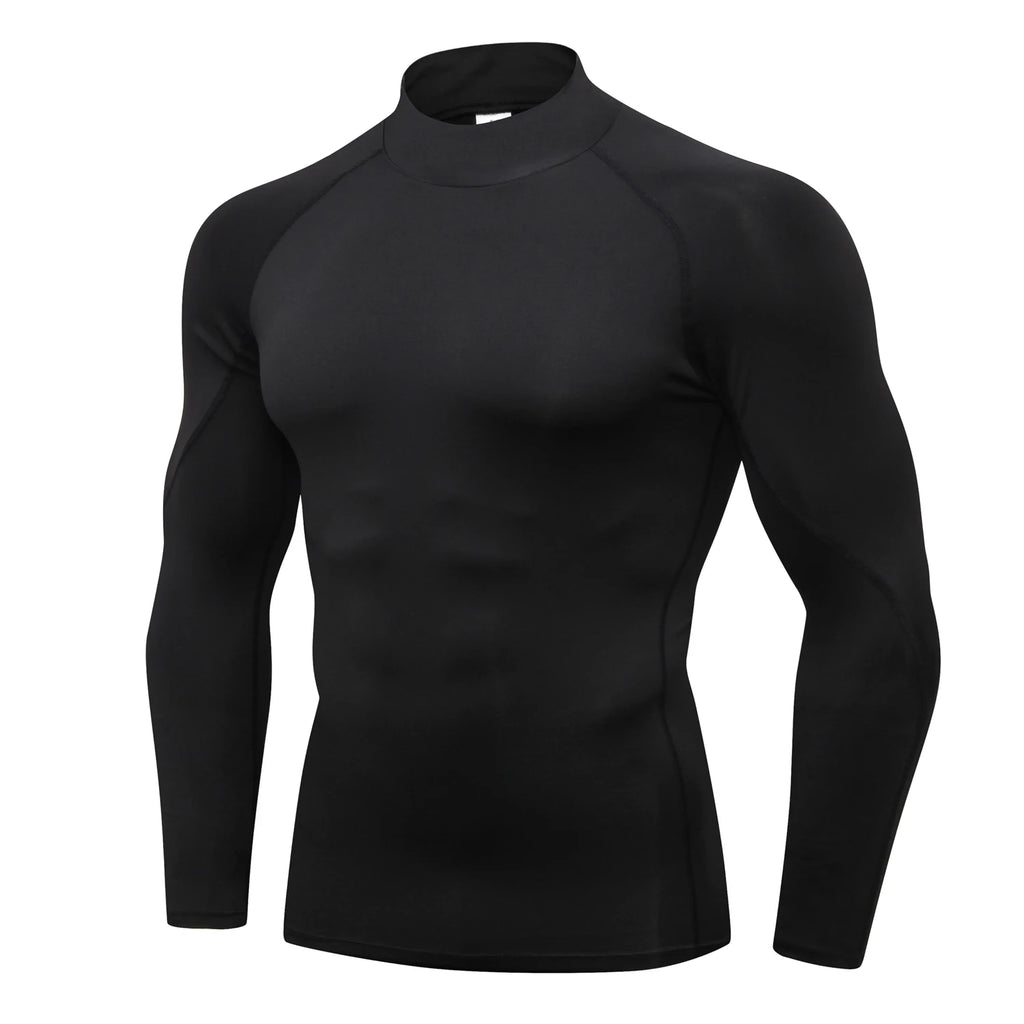 Men's Compression Shirts Long Sleeve Undershirt Turtleneck Gym Workout T Shirt for Men Running Basketball Athletic Base Layer