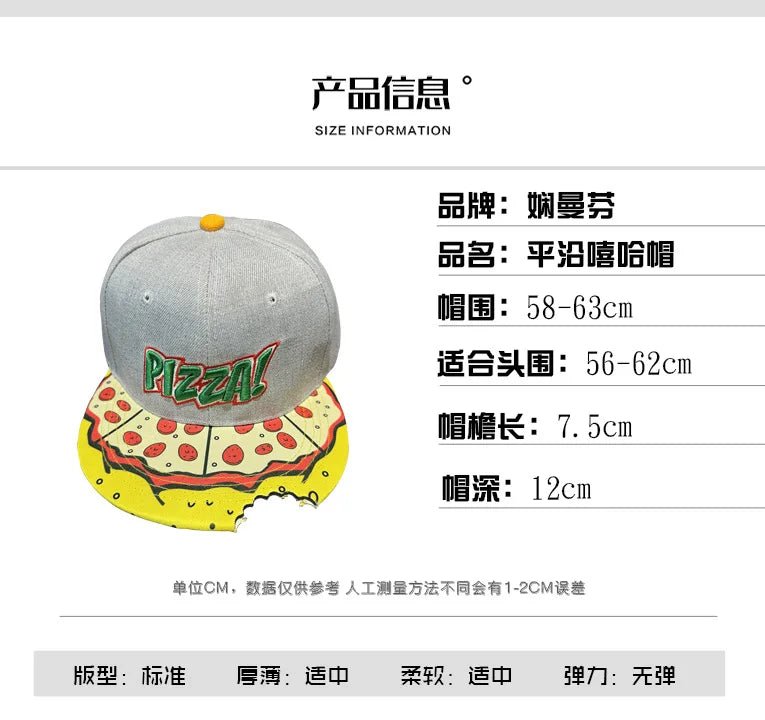 Hip-Hop Hat for Men, Spring and Autumn Big Head Flat Brim  for Women,  Celebrity Baseball Cap, Summer Street Dance Student Hat