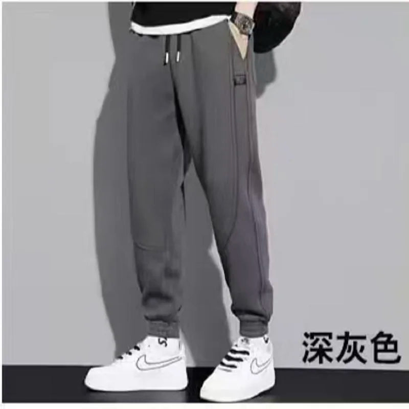 Men's pants, fashionable casual pants, solid color breathable loose pants, straight pull pants, street wear