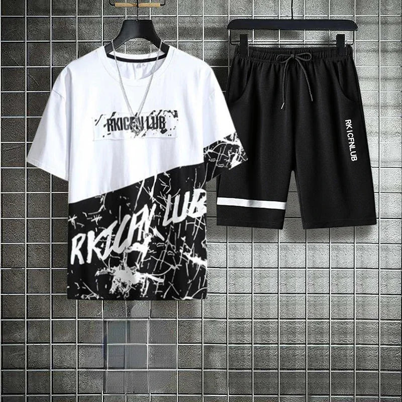 Pants Sets Graphic Clothes for Men Print Top Sportswear Tracksuit Alphabet Male T Shirt Jogging Sports Suits 2025 Trend Chic S