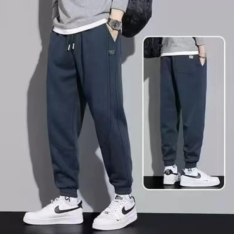 Men's pants, fashionable casual pants, solid color breathable loose pants, straight pull pants, street wear