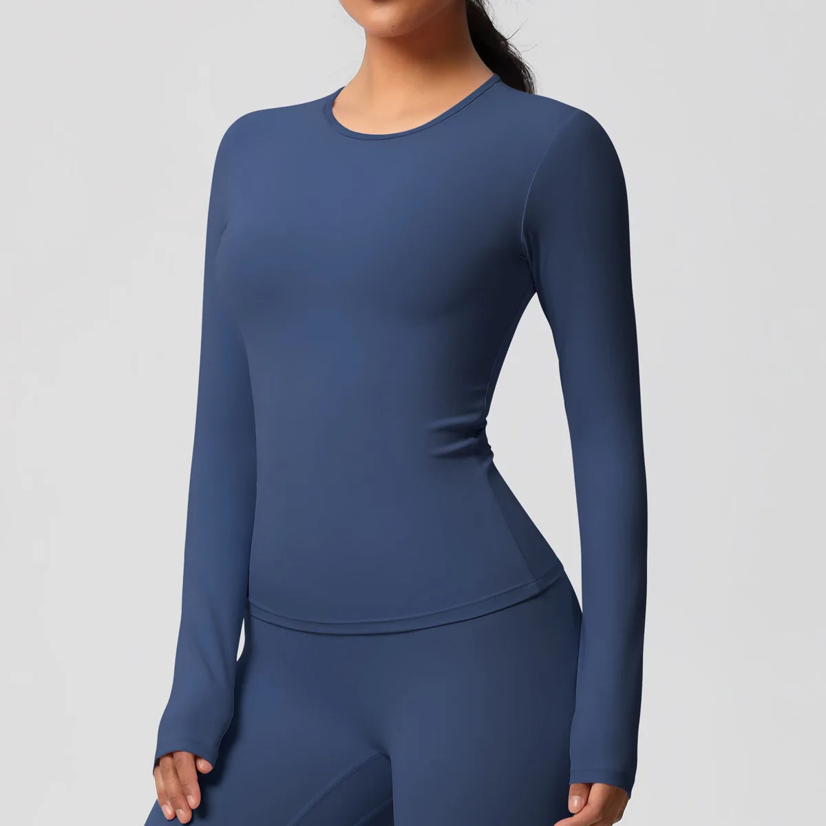 Women Yoga Shirts Long Sleeve Gym Sports Top Workout Running T-Shirts Exposed Navel Quick Dry Slim Fit Crop Top Women Tracksuits