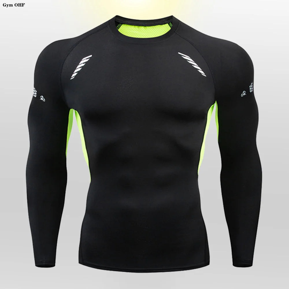 Gym Fitness T shirt Men's Short Sleeve Summer Boxing Jersey Legging Men Rashguard Compression Pants Quick Dry Tight T-shirts Men