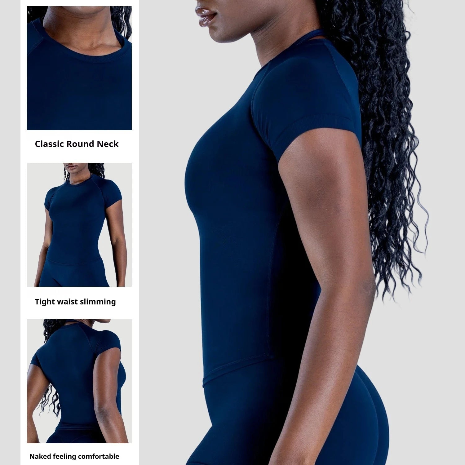 Yoga Shirts Women Fitness Impact Short Sleeve Top Gym Workout Sports Blouse Quick Dry Breathable Running Versatile Solid Color