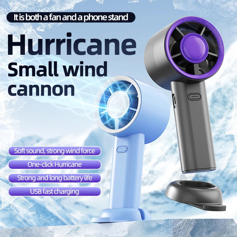Mini Handheld Fan With Power Display 100 Wind Speeds  Personal Highspeed Fan Rechargeable Mute Handheld Fan Air Calculating Fan