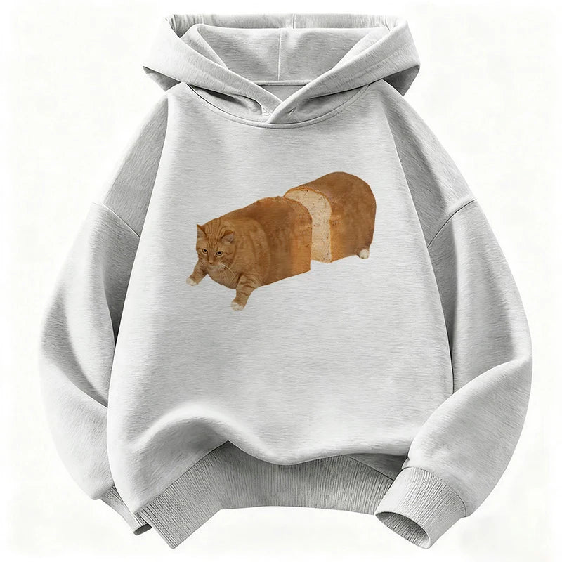 Hoodie Fat Bread Cat Design Children's Sweatshirt Cute Hoody for Boys Girls Casual Hoodies Spring Y2k Hoodies
