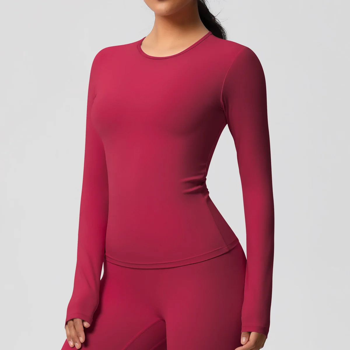 Women Yoga Shirts Long Sleeve Gym Sports Top Workout Running T-Shirts Exposed Navel Quick Dry Slim Fit Crop Top Women Tracksuits