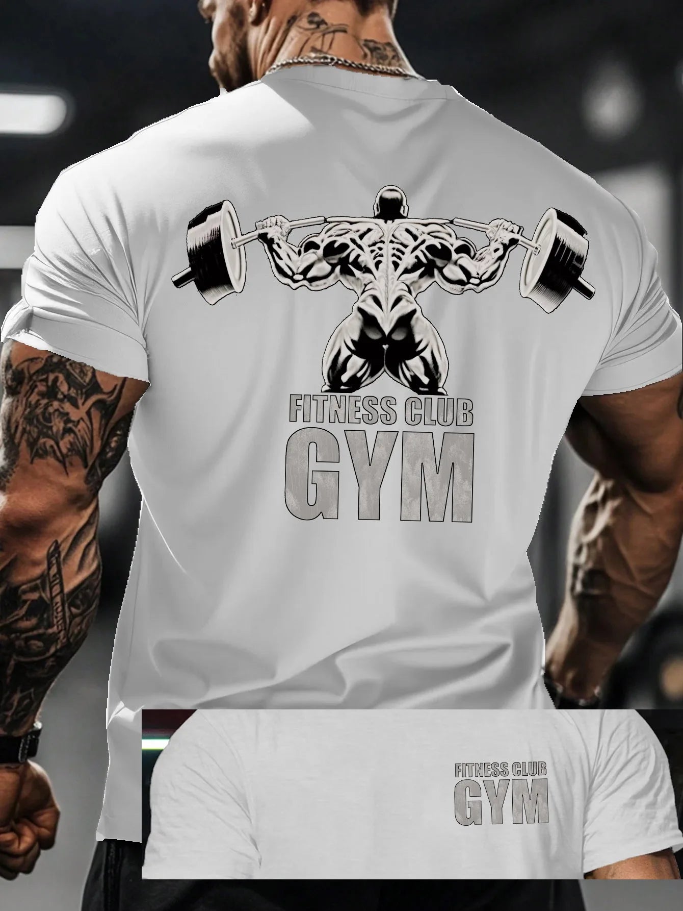 Men's Gym T-Shirt - Bodybuilding Fitness Club Graphic Tee, 100Cotton Muscle-Fit Workout Shirt for Gym, Training, and Streetwear
