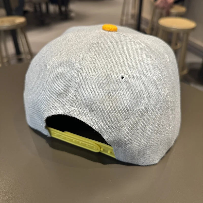 Hip-Hop Hat for Men, Spring and Autumn Big Head Flat Brim  for Women,  Celebrity Baseball Cap, Summer Street Dance Student Hat