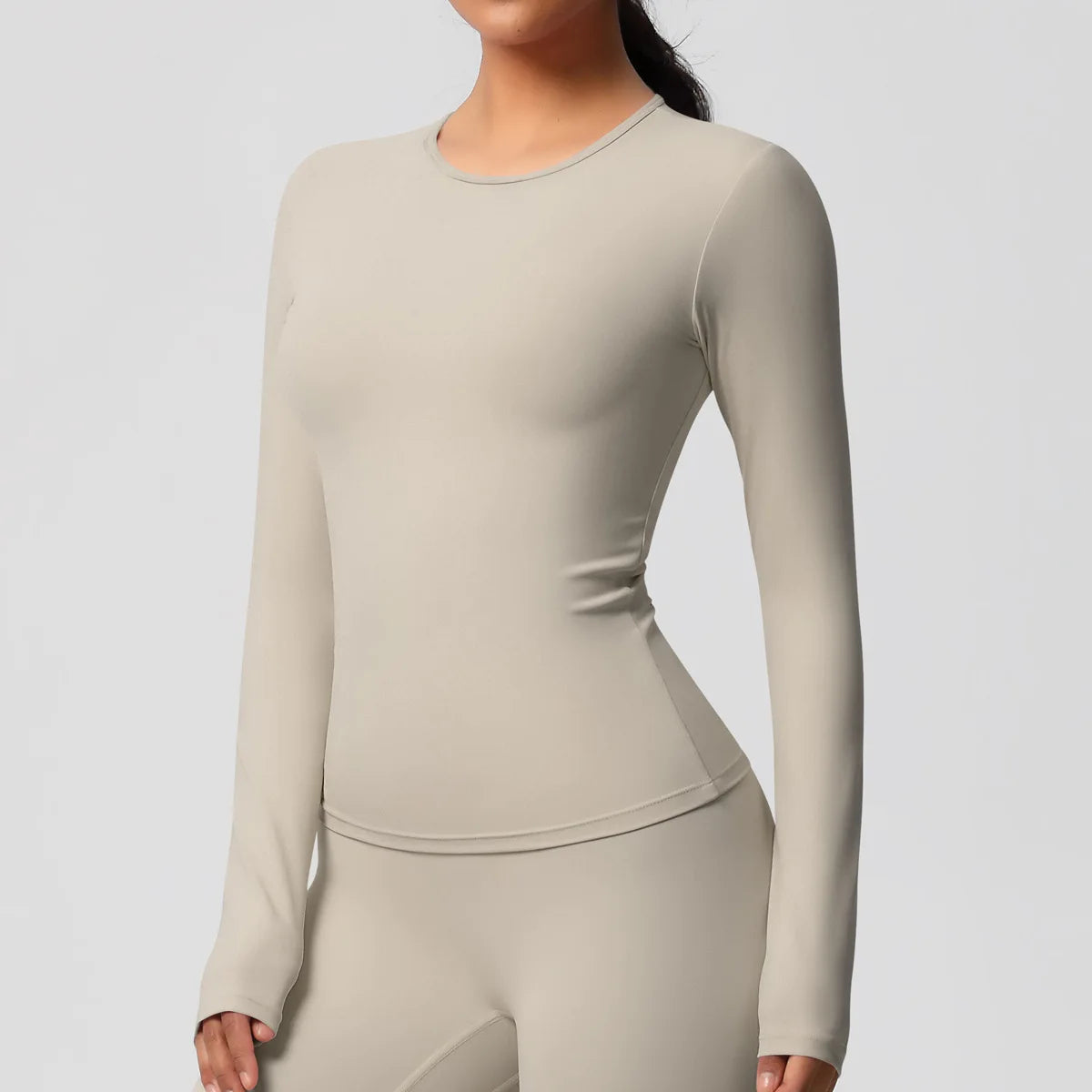 Women Yoga Shirts Long Sleeve Gym Sports Top Workout Running T-Shirts Exposed Navel Quick Dry Slim Fit Crop Top Women Tracksuits