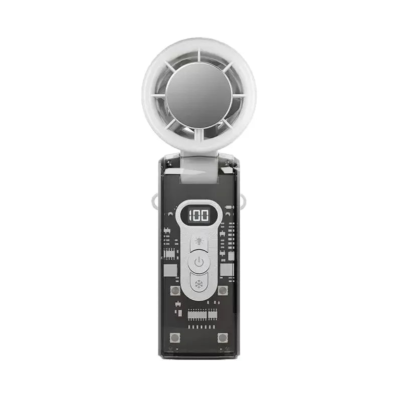 HOMEFISH Handheld High-Speed Cooling Fan Outdoor Transparent Mecha Fan USB Mini Desktop Turbine Ice Home Appliances Fan