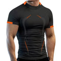 Stylish Gym Workout Compression Shirts for Men Athletic Quick Dry Tshirt Tees Running Undershirts Summer Short Sleeve Rash Guard