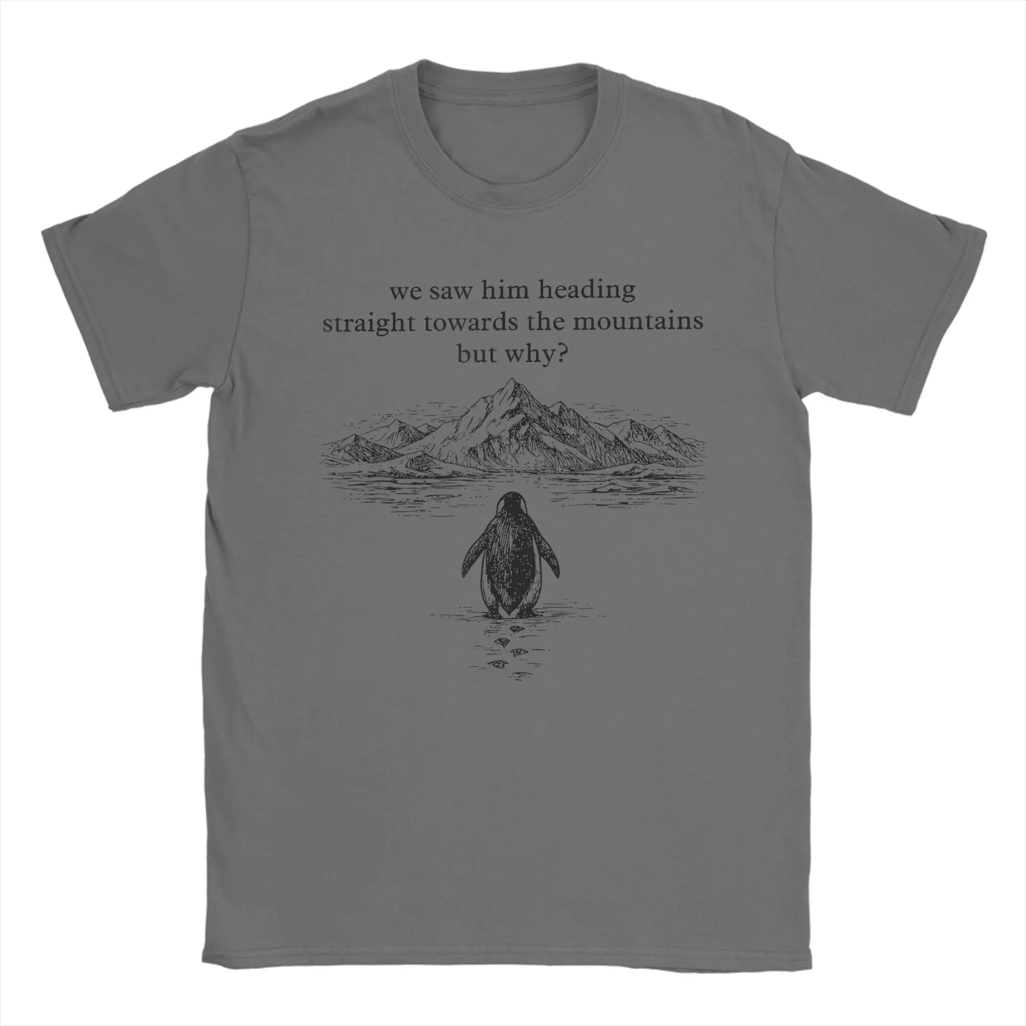 Nihilist Penguin But Why T-Shirts for Men  Casual Cotton Tee Shirt Round Collar Short Sleeve T Shirt Printing Clothing