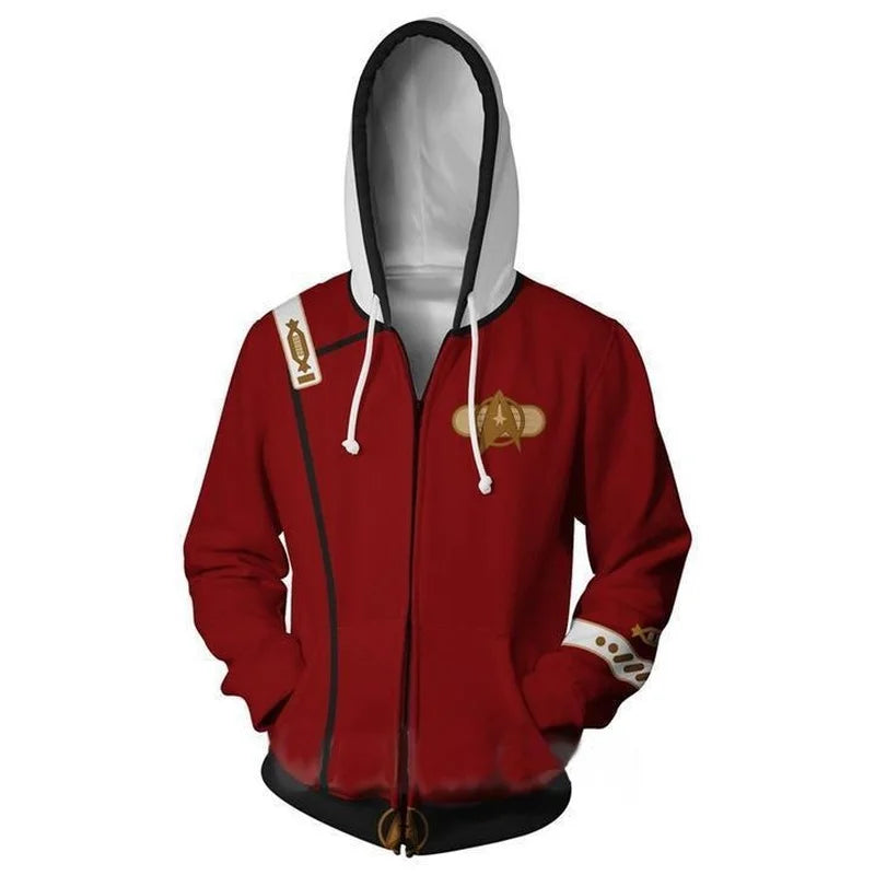 Hoodie for Adult Men The Wrath of Khan Sweatshirts Zip Up 3D Print Coat Jacket Cardigan Adult Outwear Pullover Halloween Costume