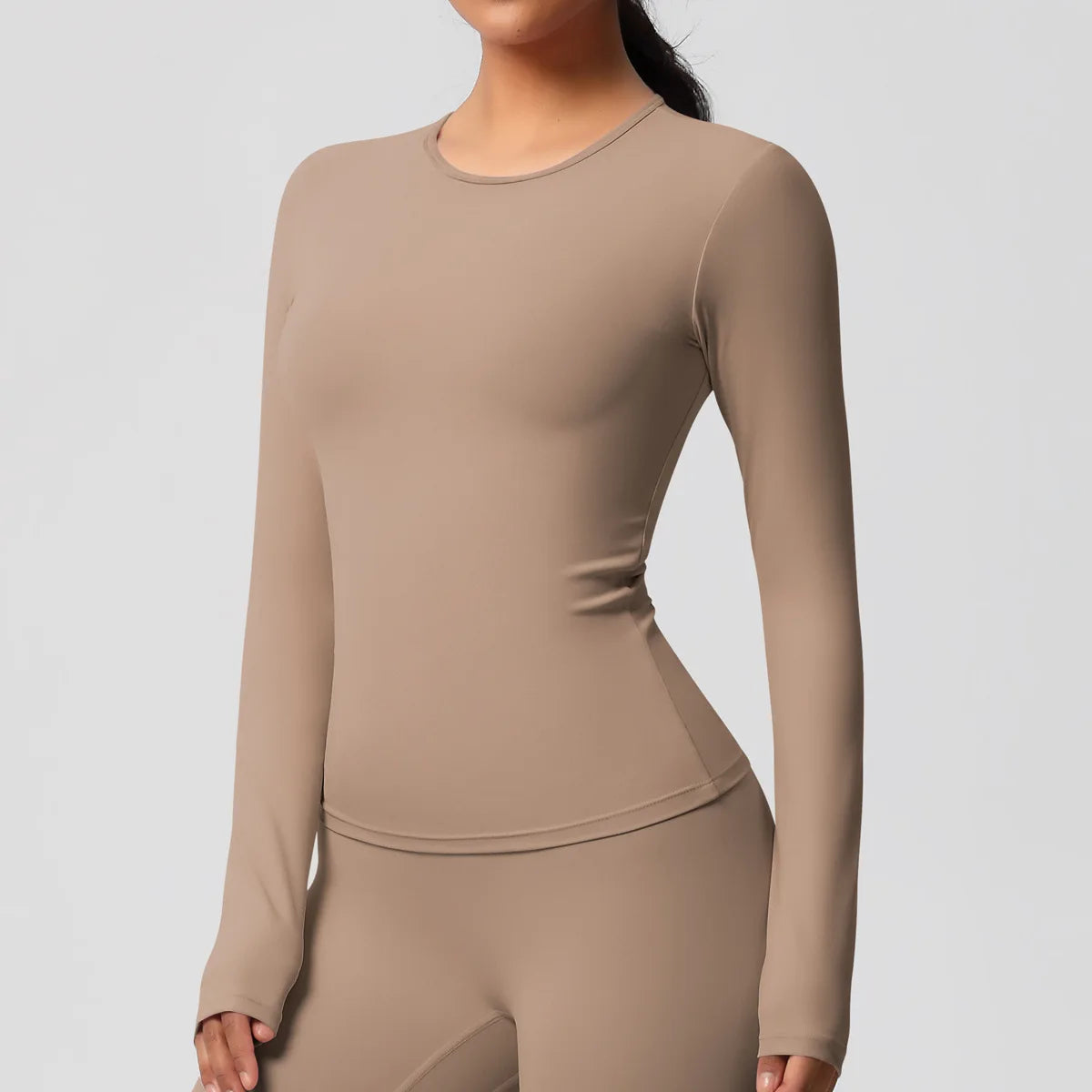 Women Yoga Shirts Long Sleeve Gym Sports Top Workout Running T-Shirts Exposed Navel Quick Dry Slim Fit Crop Top Women Tracksuits