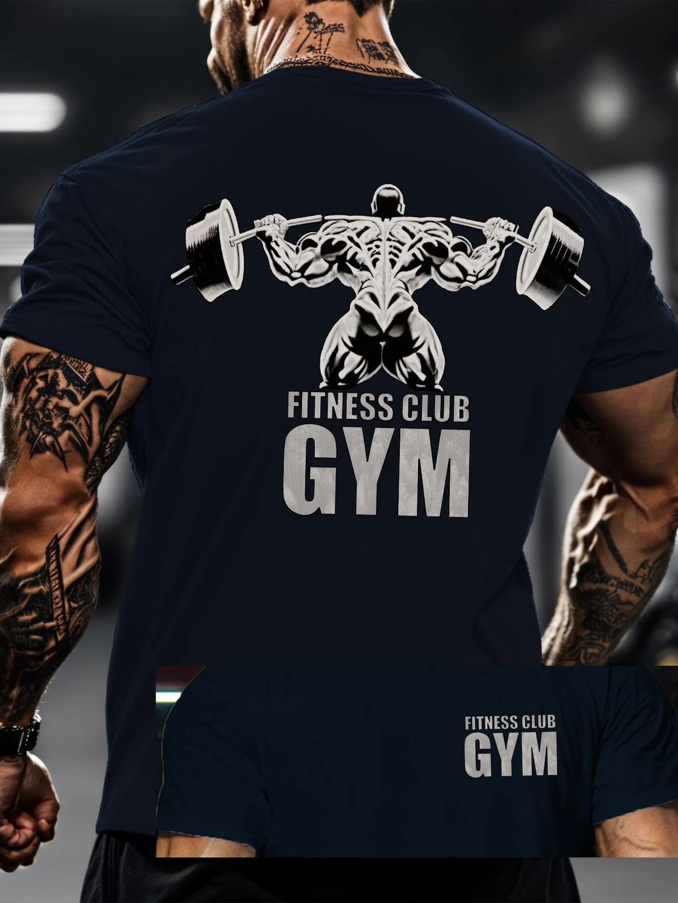 Men's Gym T-Shirt - Bodybuilding Fitness Club Graphic Tee, 100Cotton Muscle-Fit Workout Shirt for Gym, Training, and Streetwear