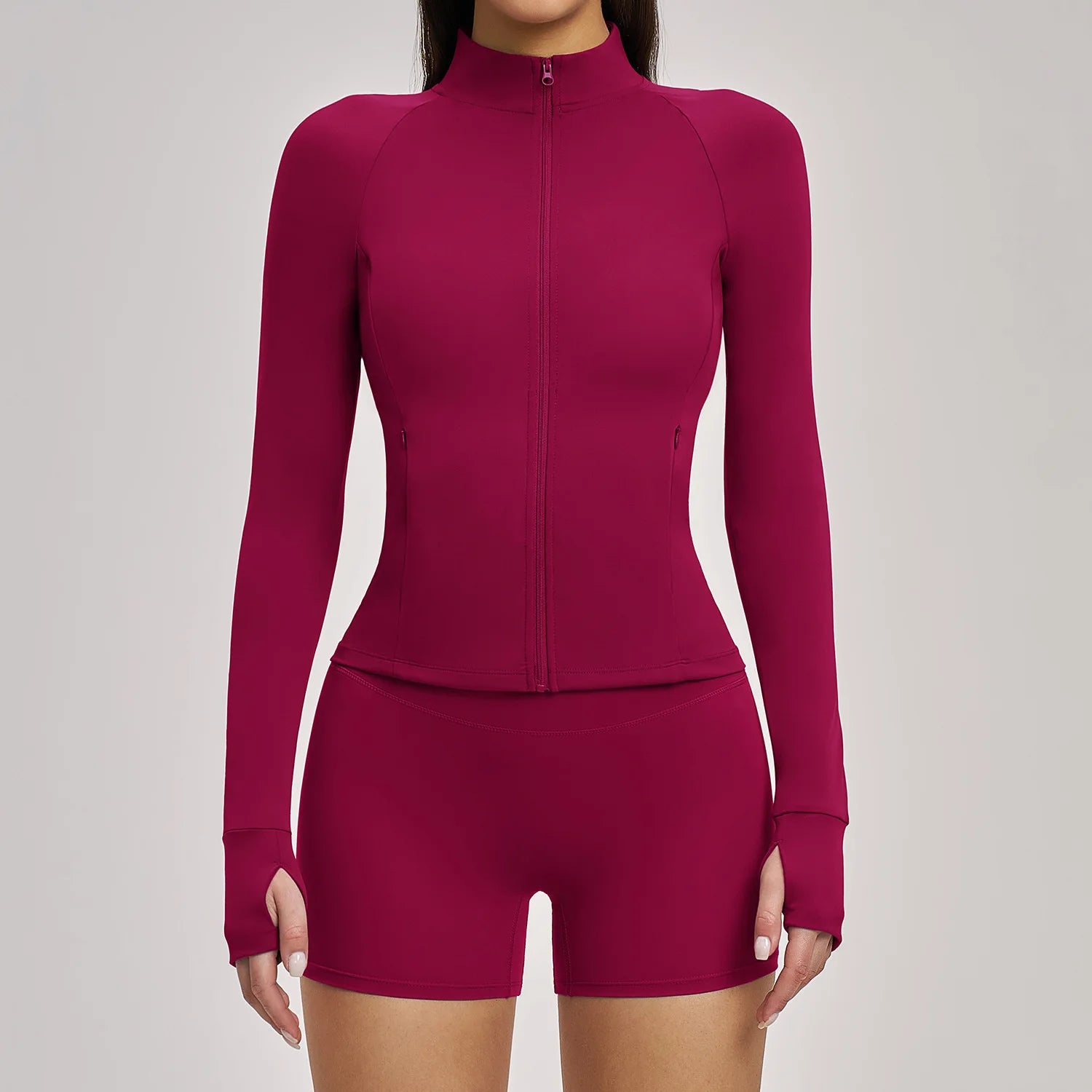 Women's Yoga Shirts Gym Workout Tops Sports Long Sleeve Fitness Zipper Coats Female Quick Dry Outdoor Sports Jacket Gym Clothes