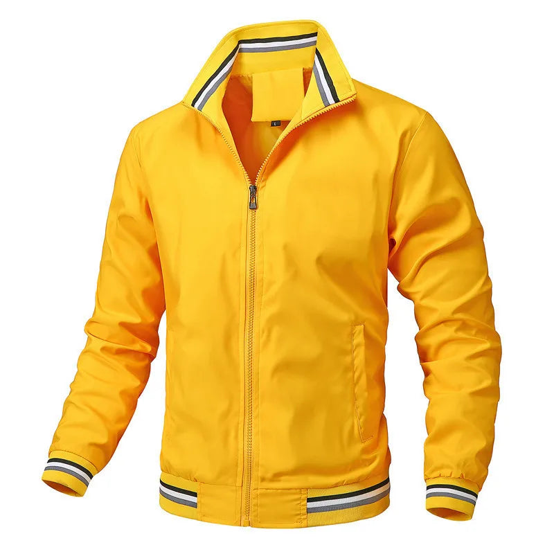 Casual Jackets for Men's Standing Collars for Spring and Autumn All-match Sports Solid Color Jackets for Cross-border Foreign