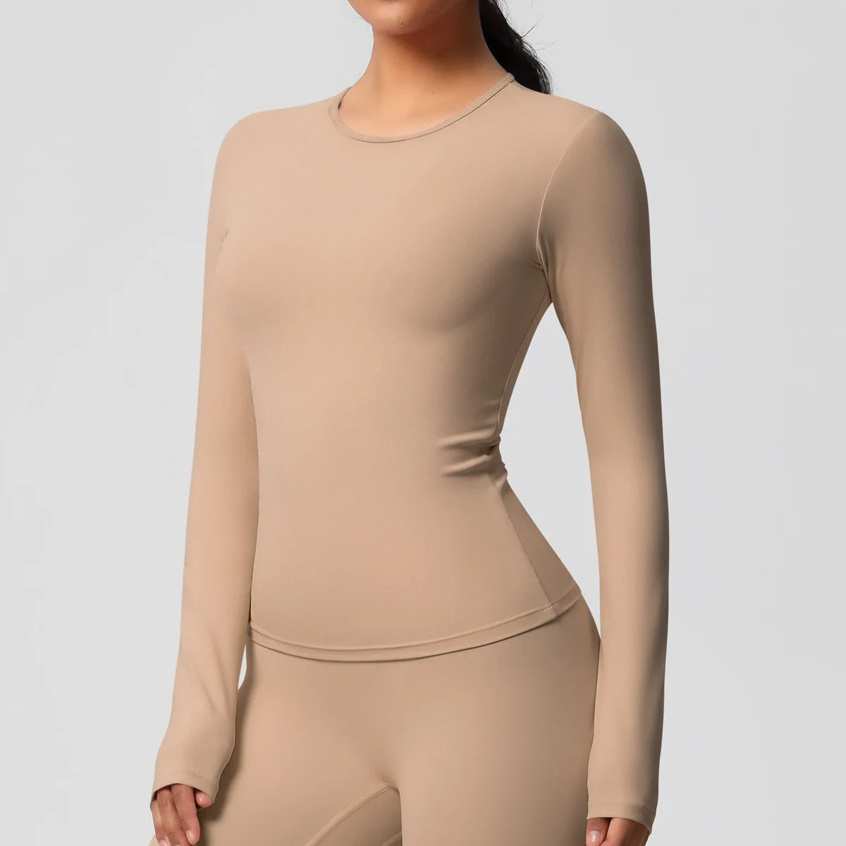 Women Yoga Shirts Long Sleeve Gym Sports Top Workout Running T-Shirts Exposed Navel Quick Dry Slim Fit Crop Top Women Tracksuits