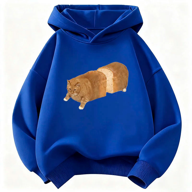 Hoodie Fat Bread Cat Design Children's Sweatshirt Cute Hoody for Boys Girls Casual Hoodies Spring Y2k Hoodies