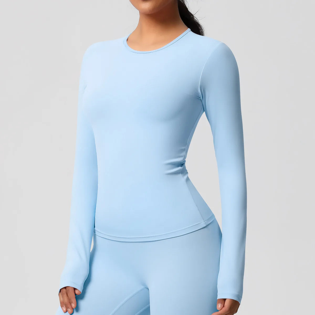 Women Yoga Shirts Long Sleeve Gym Sports Top Workout Running T-Shirts Exposed Navel Quick Dry Slim Fit Crop Top Women Tracksuits