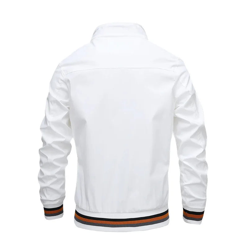 Casual Jackets for Men's Standing Collars for Spring and Autumn All-match Sports Solid Color Jackets for Cross-border Foreign