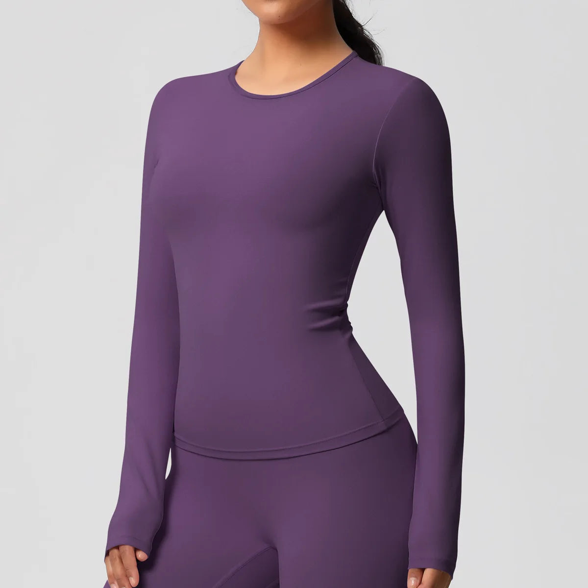 Women Yoga Shirts Long Sleeve Gym Sports Top Workout Running T-Shirts Exposed Navel Quick Dry Slim Fit Crop Top Women Tracksuits