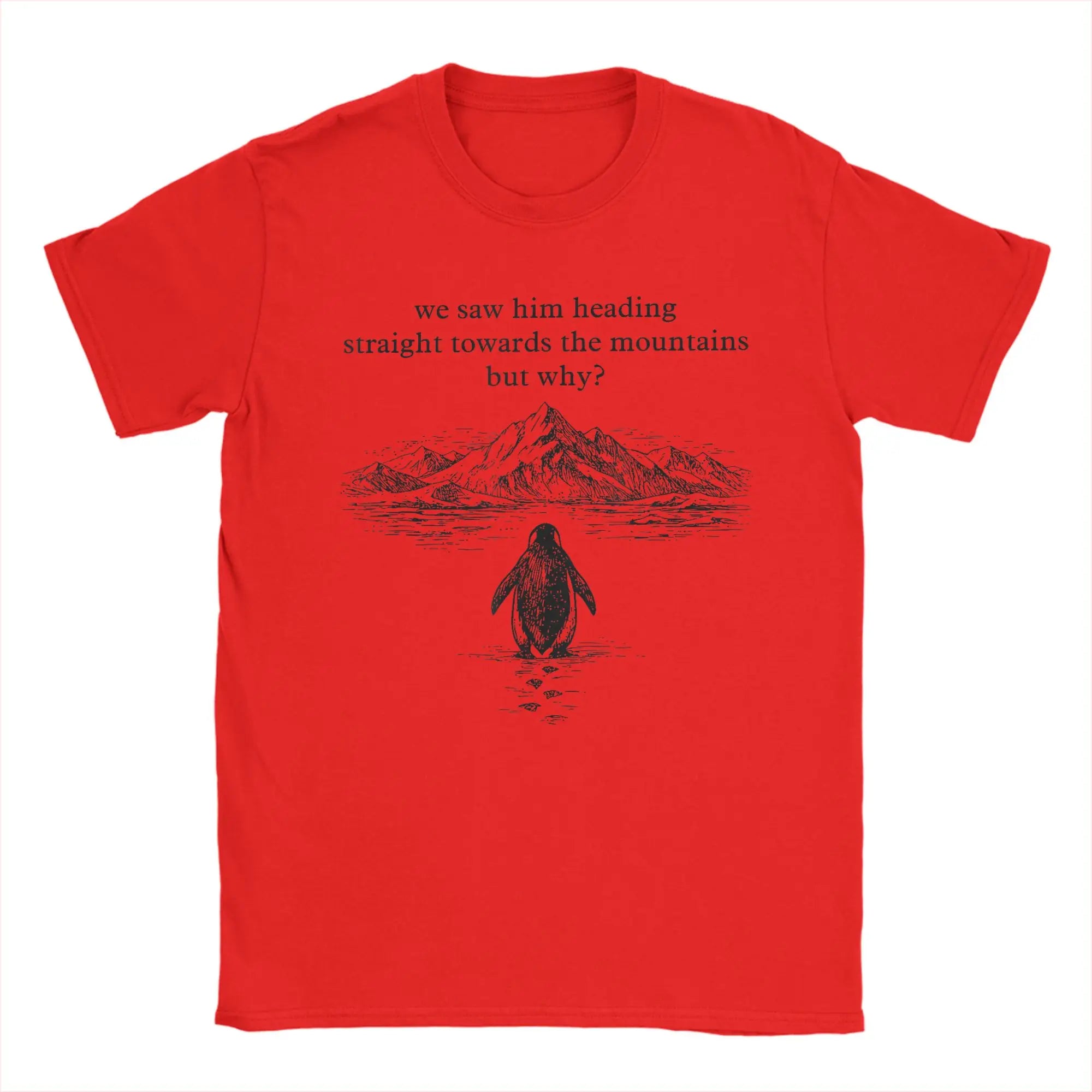 Nihilist Penguin But Why T-Shirts for Men  Casual Cotton Tee Shirt Round Collar Short Sleeve T Shirt Printing Clothing