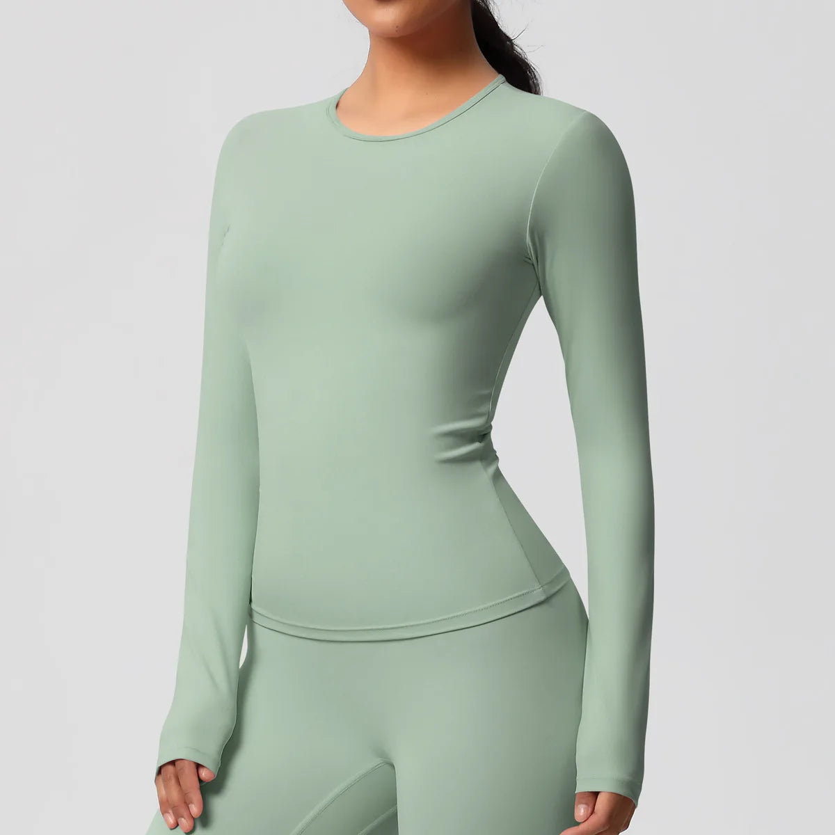 Women Yoga Shirts Long Sleeve Gym Sports Top Workout Running T-Shirts Exposed Navel Quick Dry Slim Fit Crop Top Women Tracksuits
