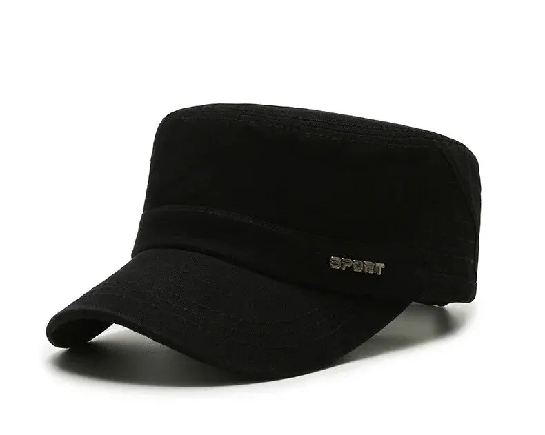 Hat Men's Flat Military Hat Is Simple And Versatile, Middle-Aged Hat Spring And Autumn Duck Tongue Casual Fashion New Style