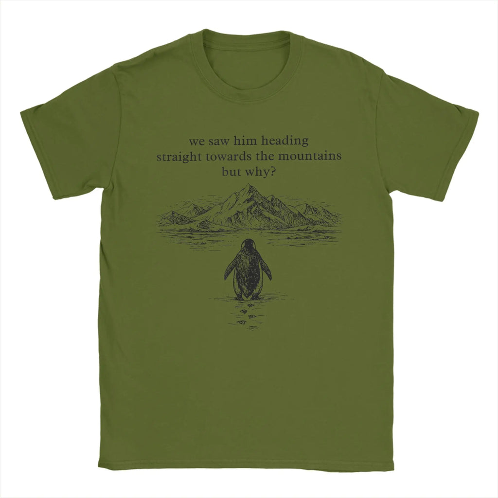 Nihilist Penguin But Why T-Shirts for Men  Casual Cotton Tee Shirt Round Collar Short Sleeve T Shirt Printing Clothing