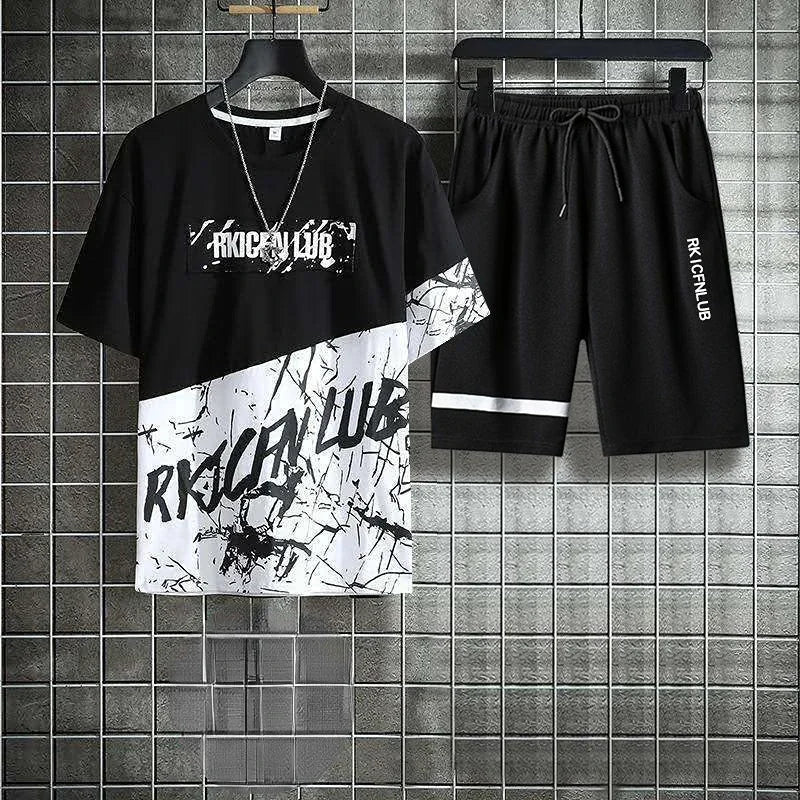Pants Sets Graphic Clothes for Men Print Top Sportswear Tracksuit Alphabet Male T Shirt Jogging Sports Suits 2025 Trend Chic S