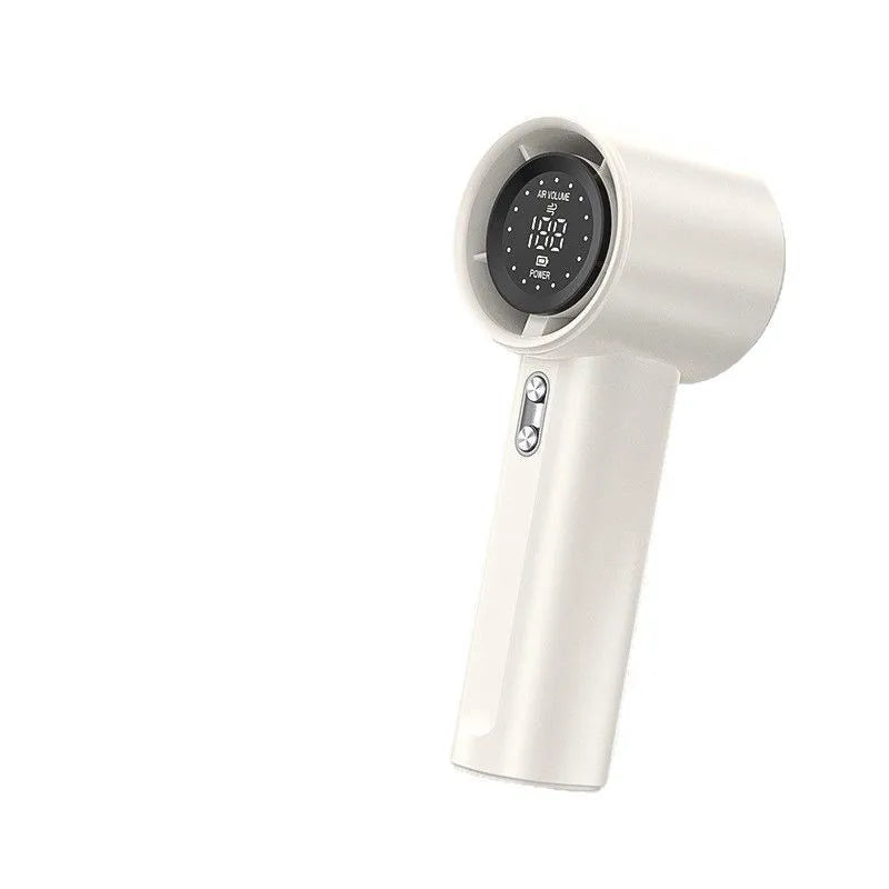 HOMEFISH Handheld High-Speed Fan with 100 Speed Settings, Digital Display, USB Charging, and Compact O