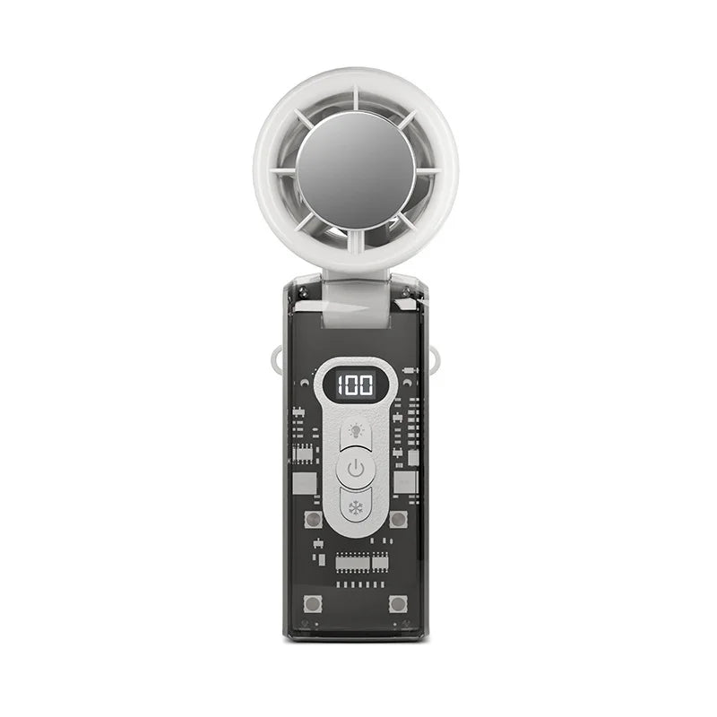 HOMEFISH Handheld High-Speed Cooling Fan Outdoor Transparent Mecha Fan USB Mini Desktop Turbine Ice Home Appliances Fan