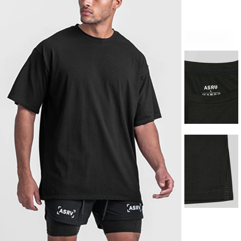 Men's Gym T-Shirt Quick Dry Breathable Splicing Patchwork Slim Fit Techwear Bodybuilding Fitness Training Sportswear Activewear