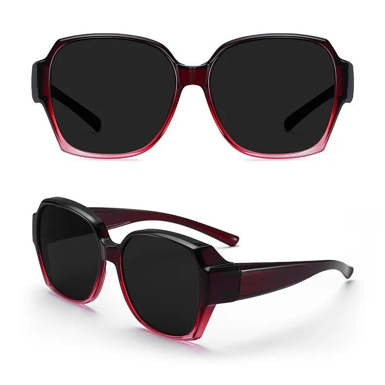 Men Sun Glasses Wear Over Prescription Glasses Square Shades Fit Over Glasses Sunglasses Polarized UV400 Sunglasses for Driving