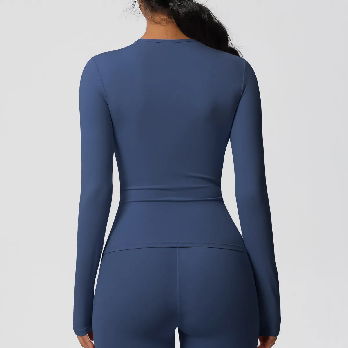 Women Yoga Shirts Long Sleeve Gym Sports Top Workout Running T-Shirts Exposed Navel Quick Dry Slim Fit Crop Top Women Tracksuits