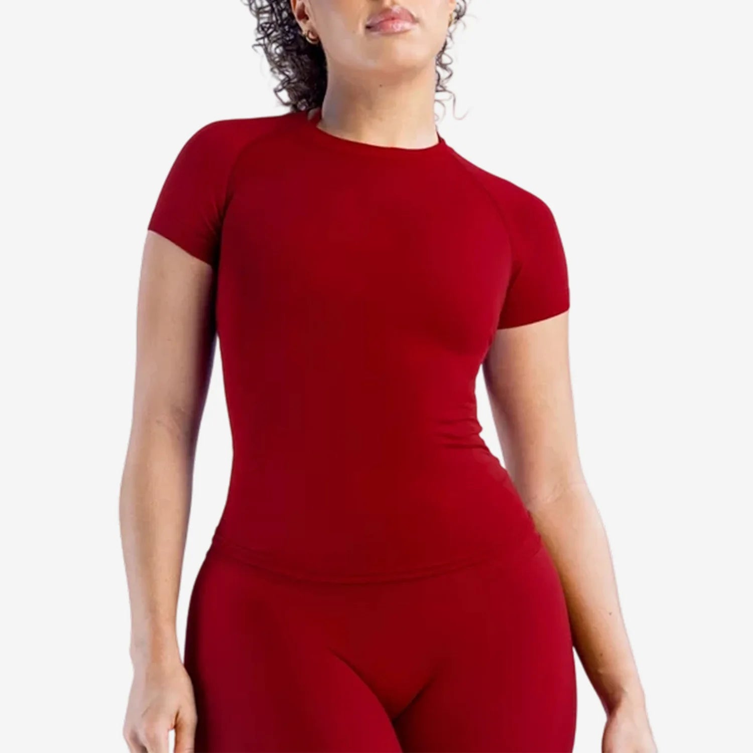 Yoga Shirts Women Fitness Impact Short Sleeve Top Gym Workout Sports Blouse Quick Dry Breathable Running Versatile Solid Color