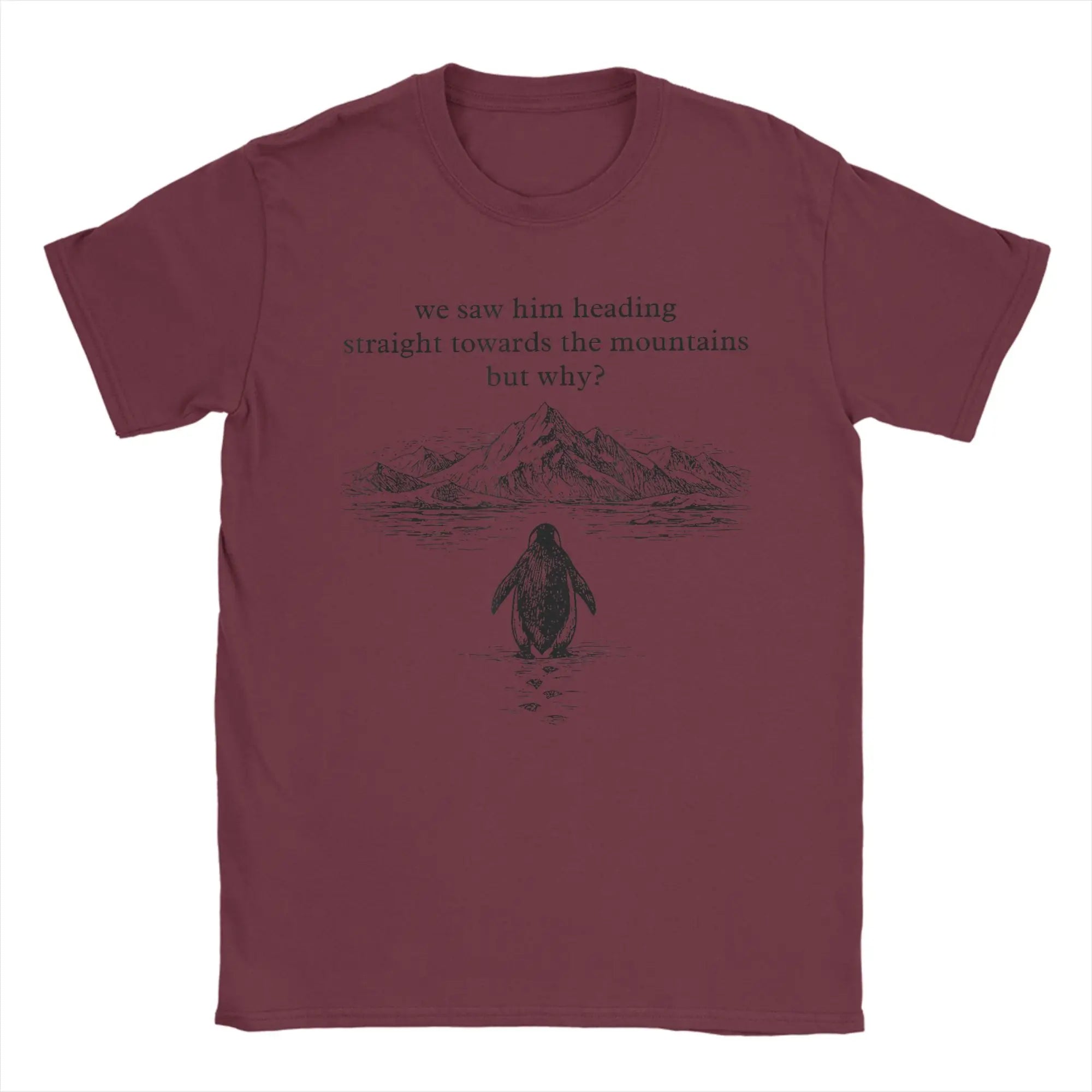 Nihilist Penguin But Why T-Shirts for Men  Casual Cotton Tee Shirt Round Collar Short Sleeve T Shirt Printing Clothing