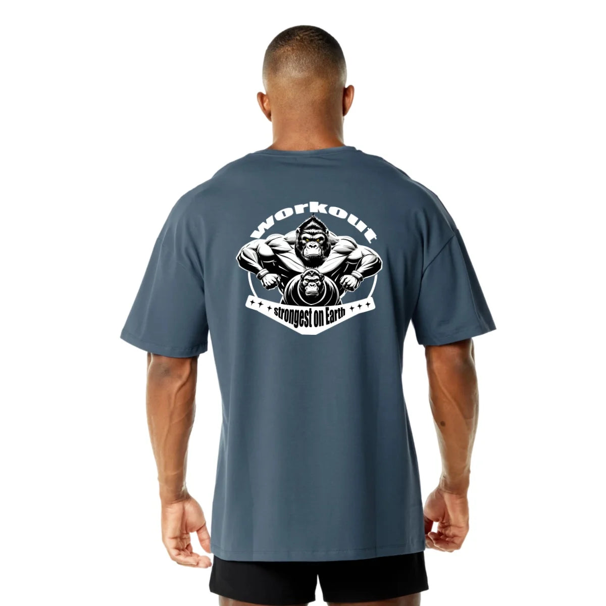 Gym Sport T Shirt Men Cotton Short Sleeve Top Man Workout Bodybuilding Tee
