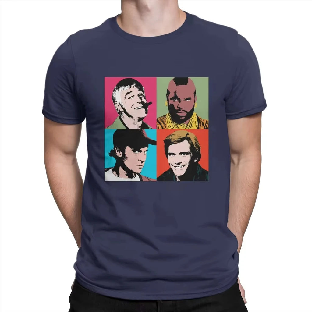 The A-Team Newest TShirt for Men Mashup TV 80s Hanniba Round Collar Basic T Shirt Personalize Gift Clothes OutdoorWear